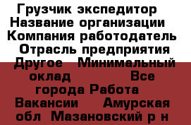 Грузчик экспедитор › Название организации ­ Компания-работодатель › Отрасль предприятия ­ Другое › Минимальный оклад ­ 24 000 - Все города Работа » Вакансии   . Амурская обл.,Мазановский р-н